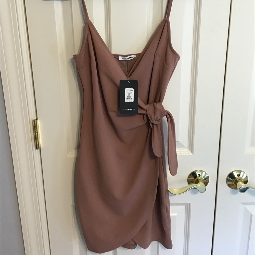 Fashion Nova Liliana Wrap Dress- Mauve